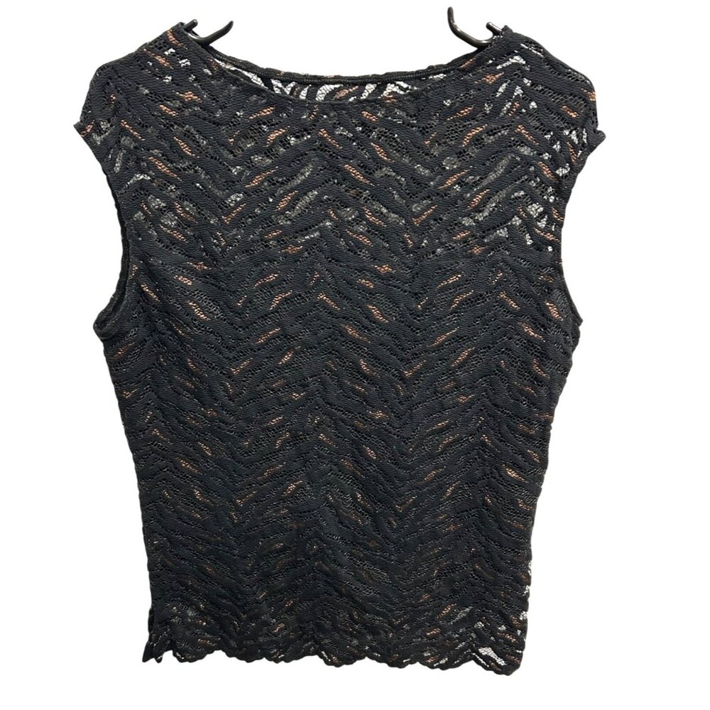 G Wheels Black Lace Cap Sleeve Top Womens Sz XL Whimsygoth 90s Y2K